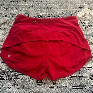 “Dark Red” Lululemon Low Rise Speed Up 2.5 shorts